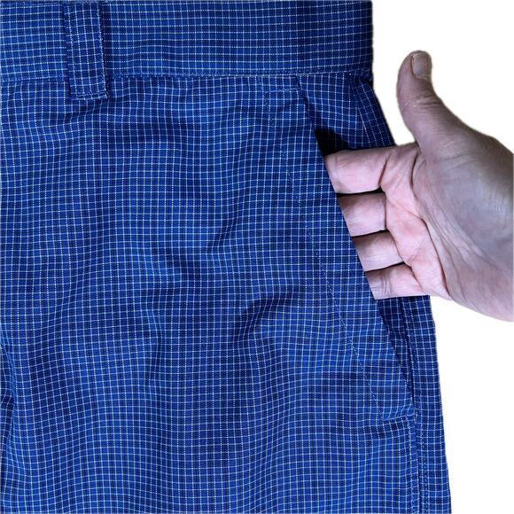 Callaway Golf Blue Micro Check Golf Shorts Men 36 Performance Casual Lightweight - Picture 2 of 7